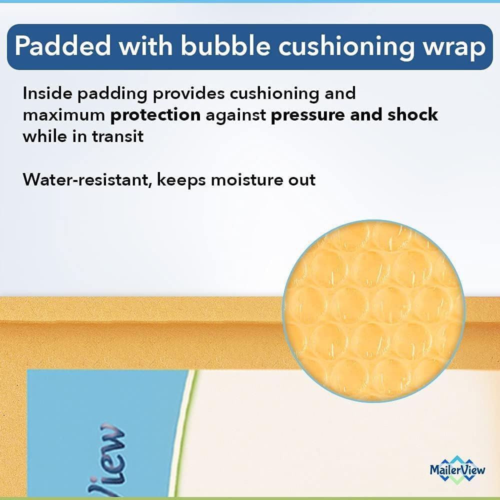 Kraft Bubble Mailers 10.5x16, Self Seal Padded Envelopes #5, 100 Pack Bulk