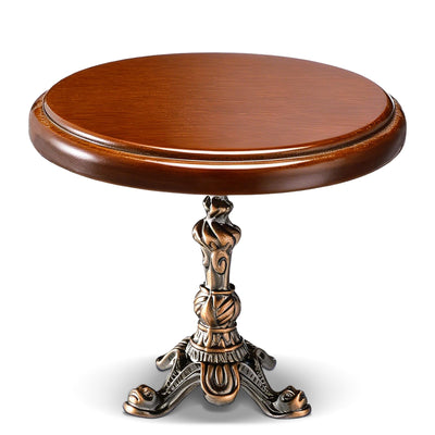 Miniature Dollhouse End Table 1: 12 Scale Round Miniature Table Model Wooden Mini Dollhouse Furniture Brown Doll