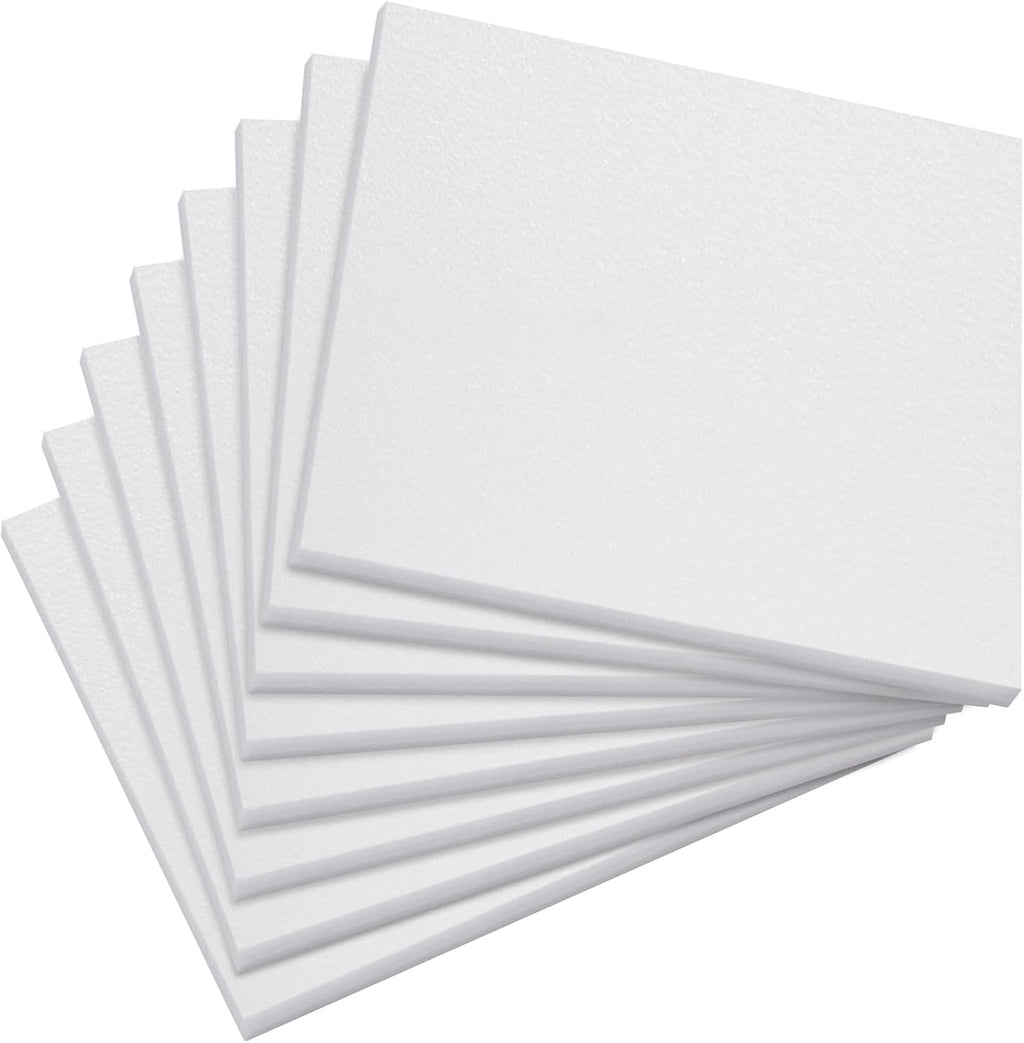 8 Pcs Polyethylene Foam Sheet, 12 x 12 x 0.5 Inch, White
