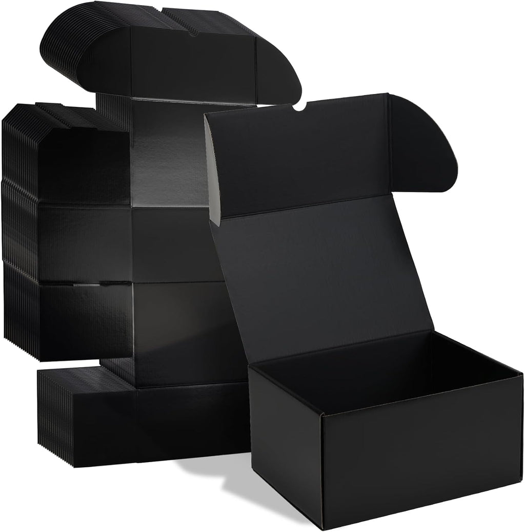 10x7x5 Black Shipping Boxes Set of 20 Corrugated Cardboard Mailer Boxes for Packaging Small Business Mailing Gifts