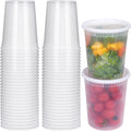 32 oz Deli Containers with Lids, 60 Pack Food Storage Cups