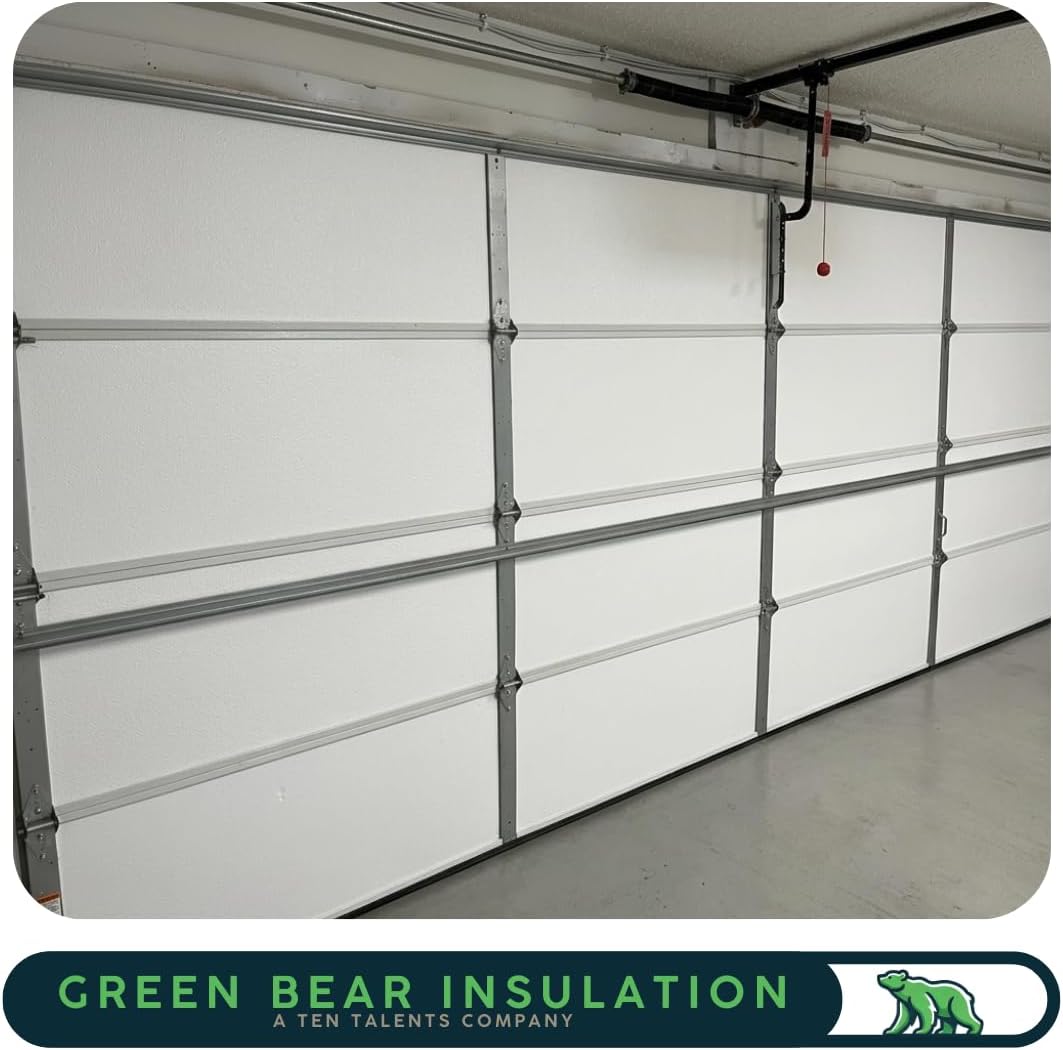 Garage Door Insulation Kit, White EPS Foam Panels, 8 Pack, 1.25x20x54 Inches, R-Value 5.0, Temperature Control, Noise