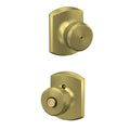 Bowery Bed/Bath Privacy Door Handle with Lock, Satin Brass