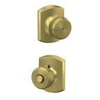 Bowery Bed/Bath Privacy Door Handle with Lock, Satin Brass