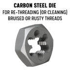 Drill America m12 X 1.25 Tap and Die Kit, HSS Plug Tap and Carbon Hex Die, POUT Series