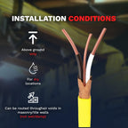 Solid Indoor Wire 12/2 W/G NMB Cable - Yellow (25FT)