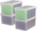 Snap Securing File Box, File Box with Locking Lid, Secure Document Storage Container for Letter/Legal Files, Portable