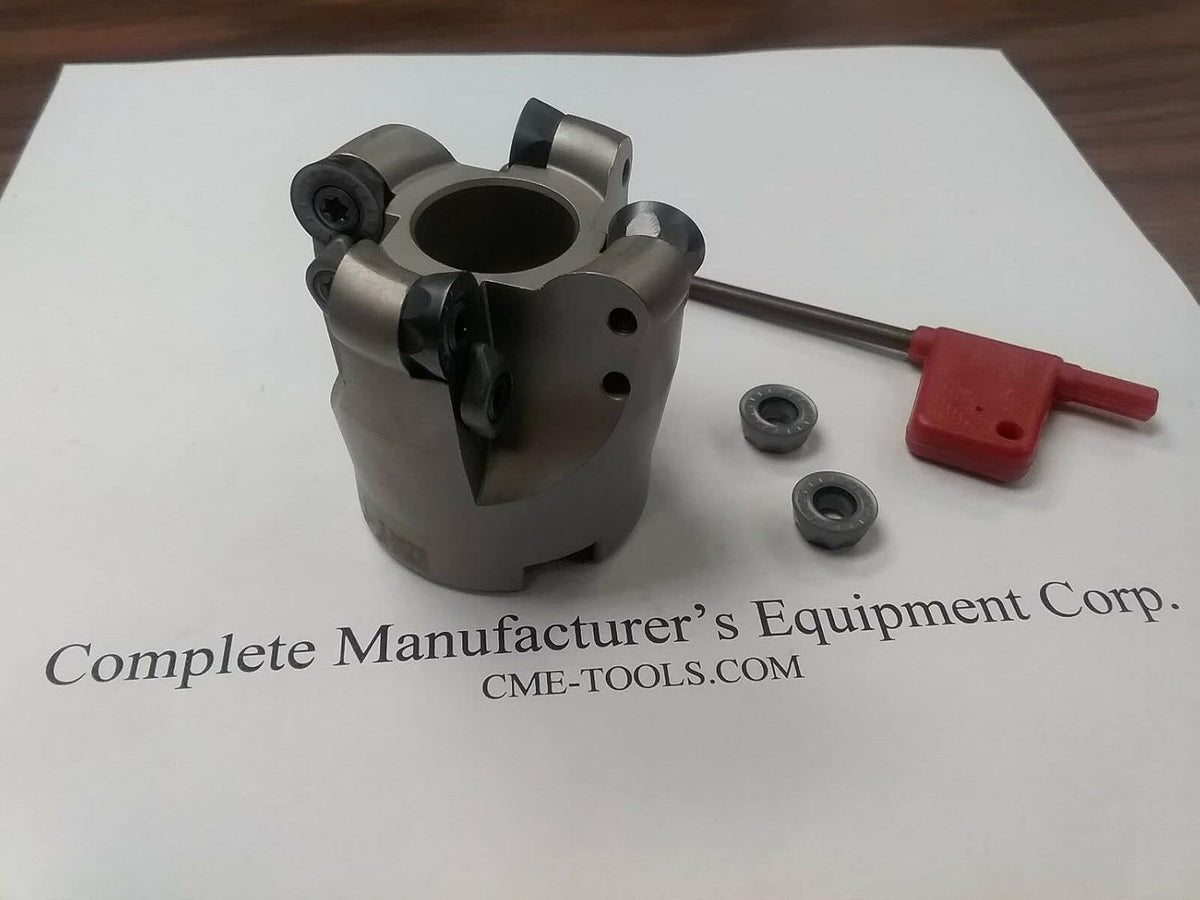 2" face mill R200, 4 Sandvik RCKT1204 Round inserts #506-R200-2