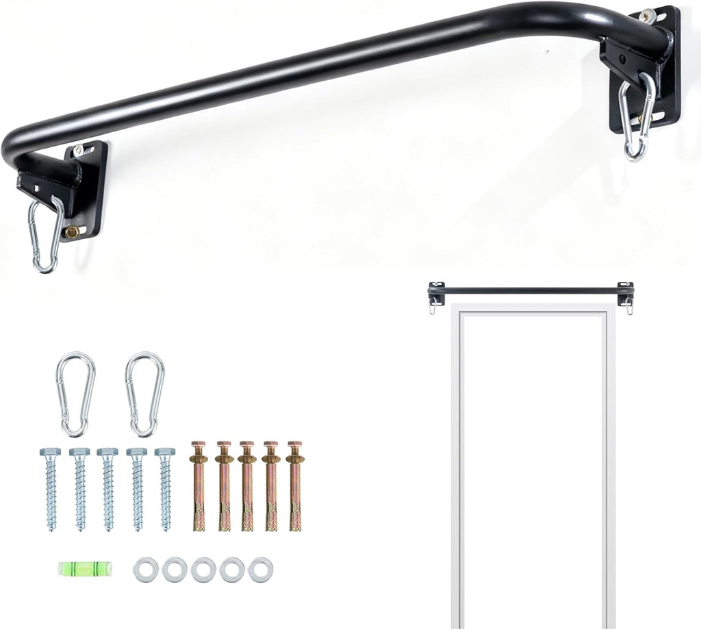 Wall Mounted Pull Up Bar, Door Frame Pull Up Bar for Home Gym, Professional Drill-Required Chin Up Bar for Secure