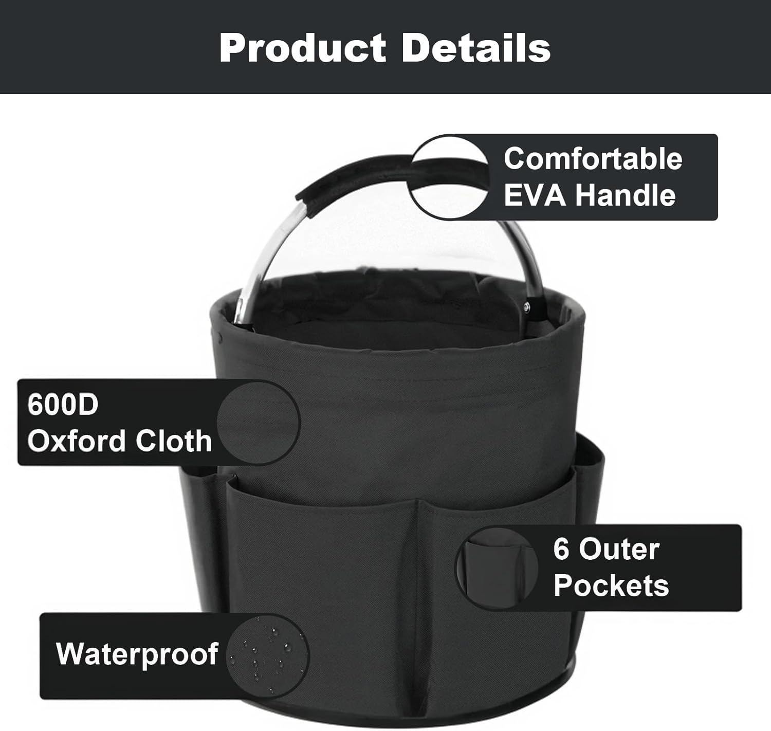 Cleaning Caddy with Handle, Cleaning Products Organiser, 17L Foldable Storage Basket, Cleaning Caddy Organiser