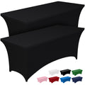 Spandex Tablecloth 8ft 2 Pack Black