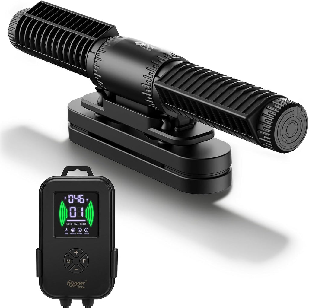 Aquarium Crossflow Wave Maker, Adjustable Direction & Flow Gyre Wavemaker 5 Wave Modes & Tidal Mode Magnetic