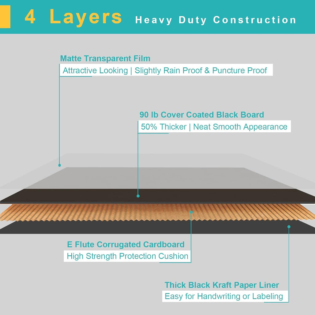 4x4x2" Black Shipping Boxes Small Corrugated Cardboard Box 24 Pack | Tab Locking Literature Mailer Flat Empty Gift