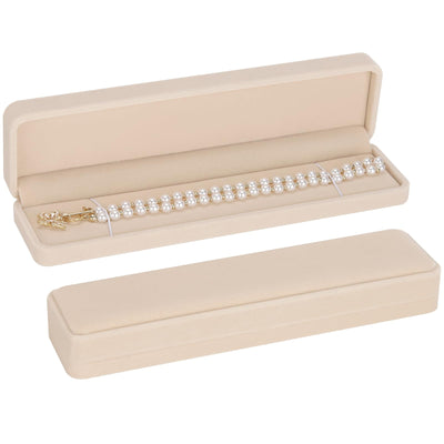 2 Pieces Long Velvet Chain Necklace Gift Box Set, Bracelet Storage Case, Jewellry Display Box for Wedding