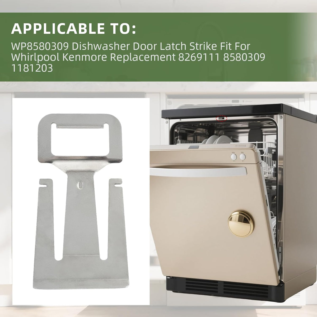 1PC WP8580309 Dishwasher Door Latch Strike Fit For Whirlpool Kenmore Replacement 8269111 8580309 1181203