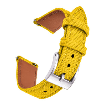 Premium Soft Hybrid (Leather and Sailcloth) Watch Bands for Men Women,18mm 20mm 22mm Multiple Sizes Quick Release