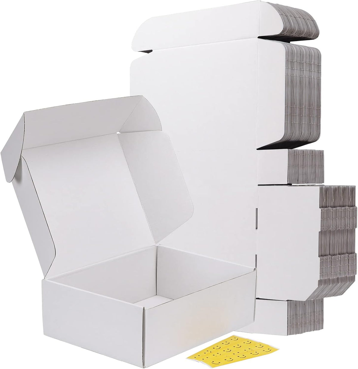 12x9x4 Inches Shipping Boxes Set of 20, White Corrugated Cardboard Box, Mailer Boxes for Small Business
