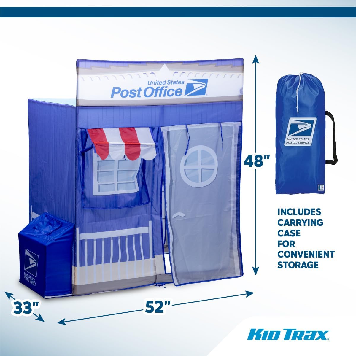 USPS Post Office Cape Cod Pretend Pop Up Play Tent - Kids Toys, Indoor Kid Tents, Outdoor Play Toys, Large Front and