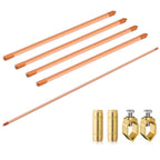 Zonon 2 Pcs 8 ft Ground Rod Kit with Clamps