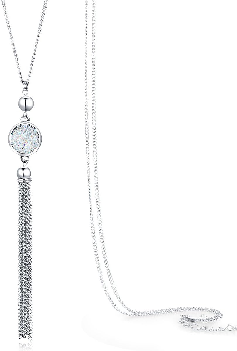 Jewelers Vintage Long Sweater Necklace Chain Pendant Tassel Bohemian Classical Retro Style
