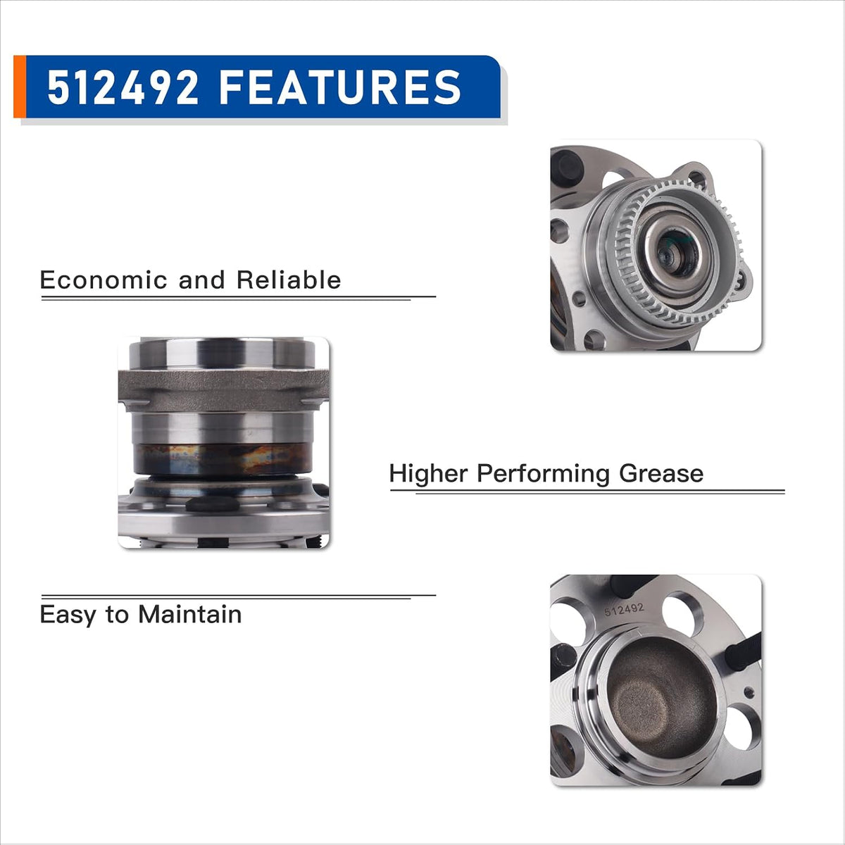 PAROD Pair 512492 Rear Wheel Hub Bearing Assembly