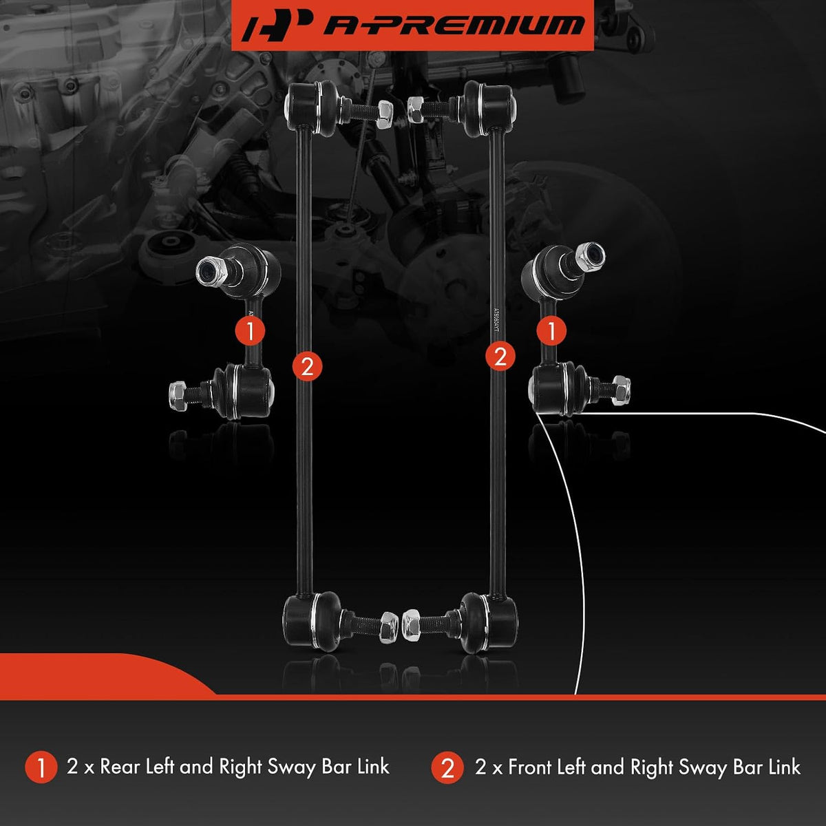 A-Premium Front & Rear Sway Bar Link Stabilizer Bar End Link Kit