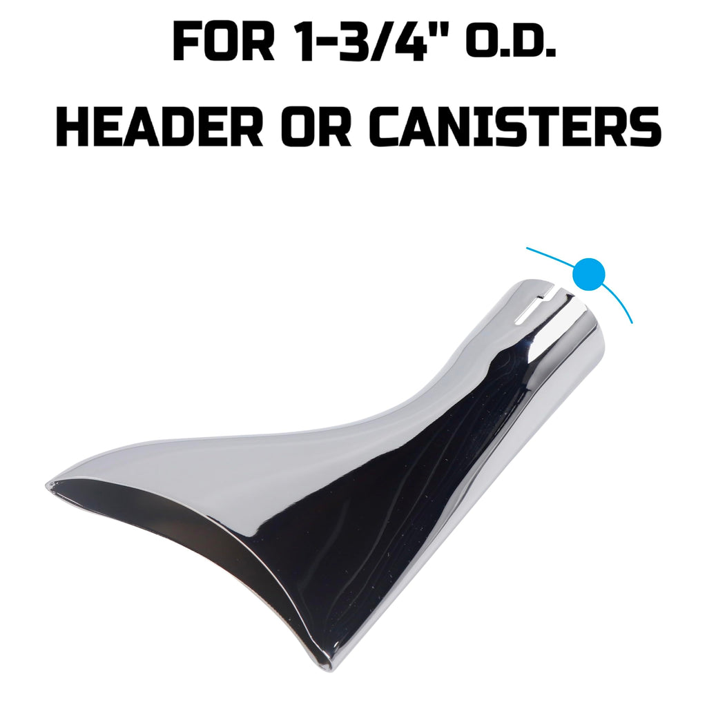 Fishtail Tail Pipe Tip Extension for 1.75" O.D. Exhaust