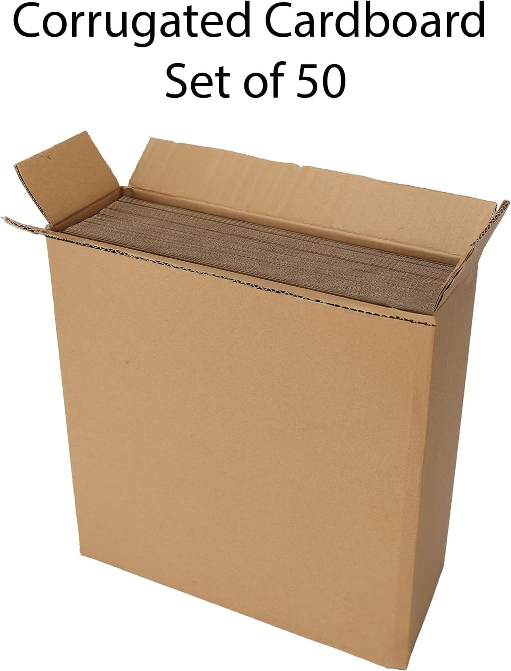 12x12 Browm Corrugated Cardboard Sheets, Flat Card Boards Inserts for Crafts, Packing, Shipping, Moving, Mailing, 50