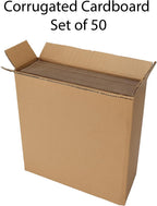 12x12 Browm Corrugated Cardboard Sheets, Flat Card Boards Inserts for Crafts, Packing, Shipping, Moving, Mailing, 50