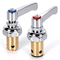 002713-40 002714-40 Handle Stem Assembly Replacement Compatible with T&S Brass Faucets - Hot (Red) & Cold (Blue) Side Spindle Valve Repair Part for Eterna Series