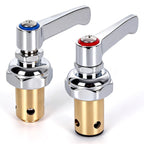 002713-40 002714-40 Handle Stem Assembly Replacement Compatible with T&S Brass Faucets - Hot (Red) & Cold (Blue) Side Spindle Valve Repair Part for Eterna Series