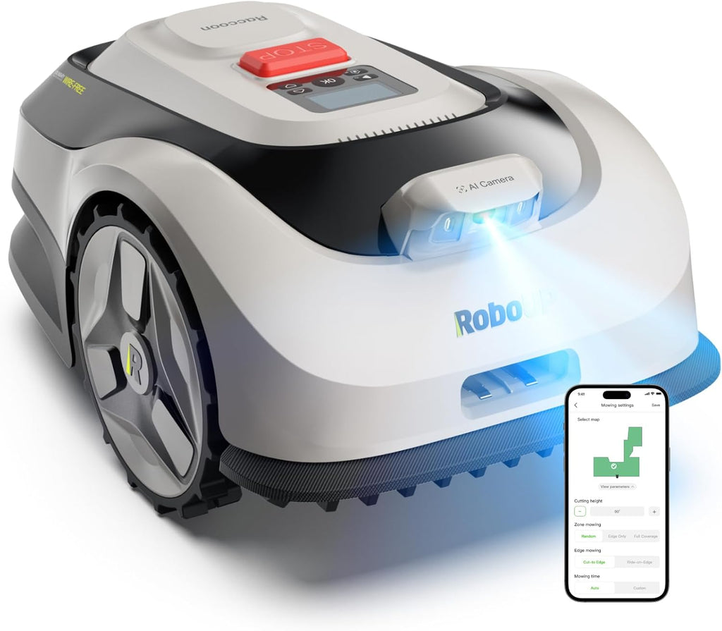 Raccoon 2 SE Robot Lawn Mower, Wire-Free Robotic Lawn Mower Without RTK for Max. 0.15 Acre Lawn Area, 1.18"–3.15”