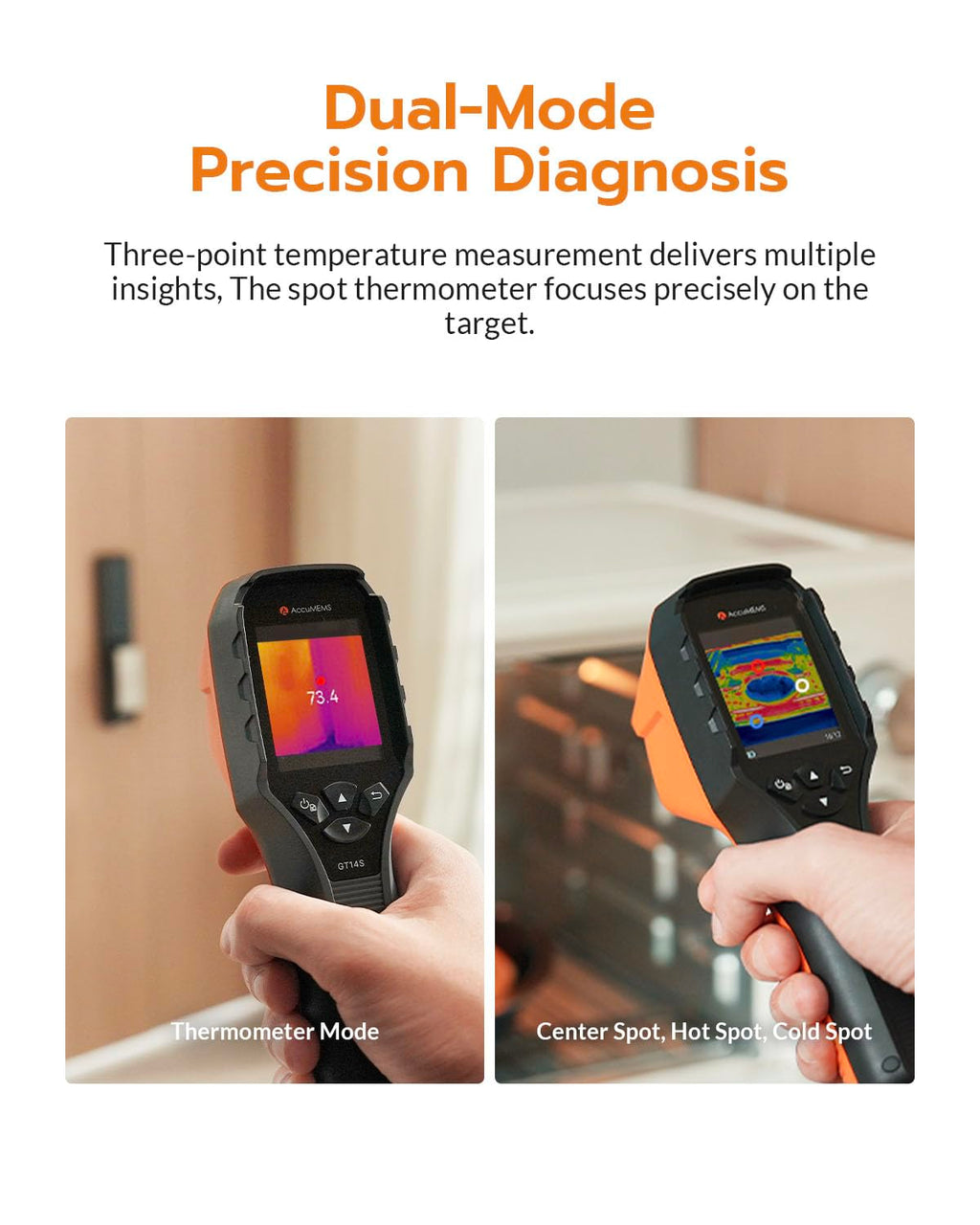 GT14S Thermal Imaging Camera, Thermometer Mode, Ultra-Light 240g