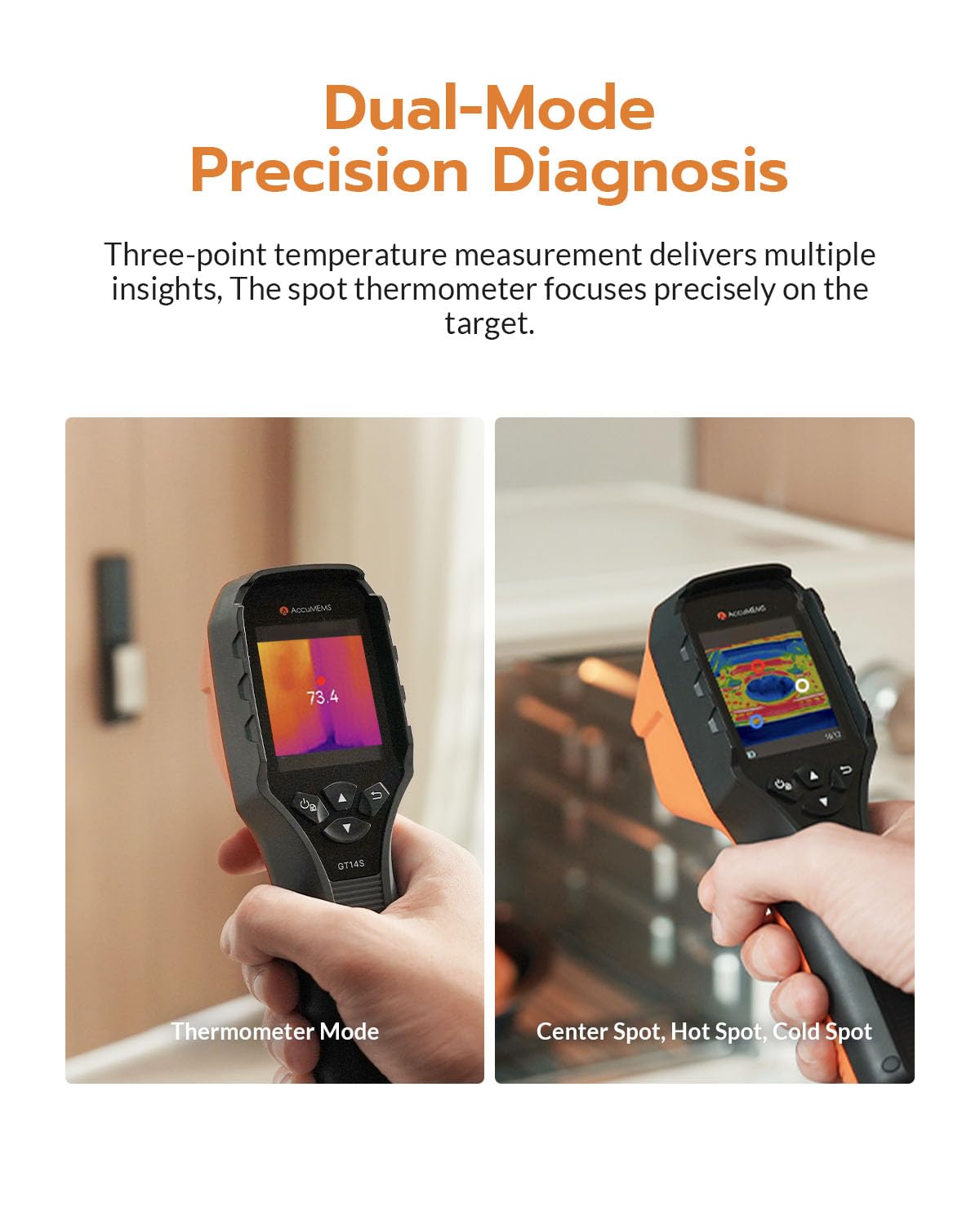 GT14S Thermal Imaging Camera, Thermometer Mode, Ultra-Light 240g