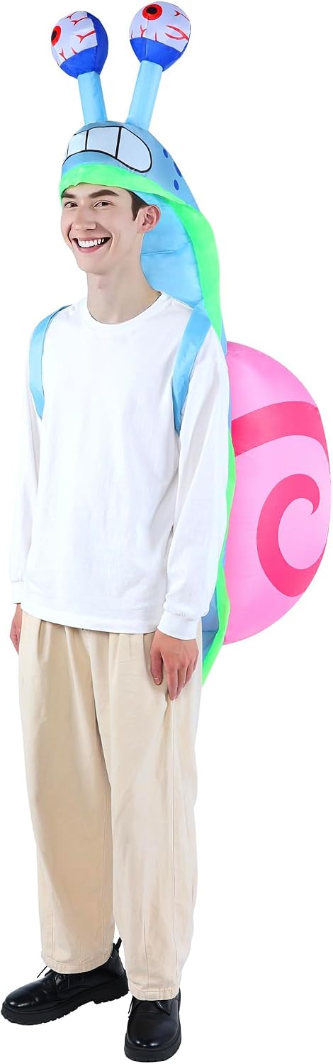 Inflatable Costume Adult Funny Snail Blow Up Costumes with Pocket Halloween Animal Outfit for Women Men Cute Party