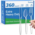 360 Count Extra Heavy Duty Clear Plastic Silverware