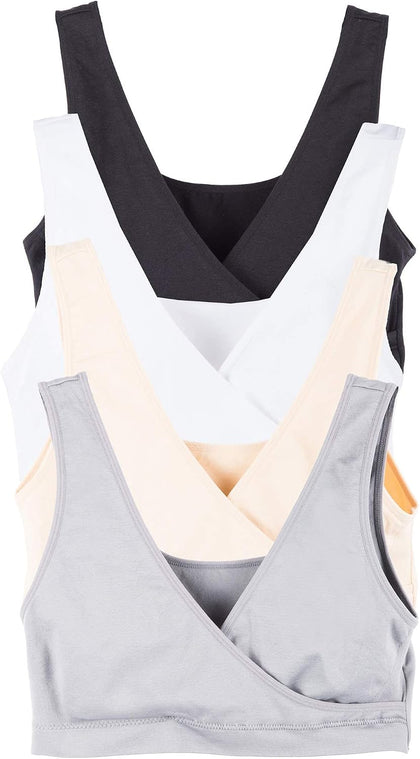 4 Pack Nursing Maternity Women’s Sleep Comfort Bralette Bra