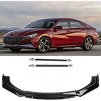 for Hyundai Sonata Veloster Elantra Accent Venue Car Universal Adjustable Front Bumper Lip Chin Spoiler Splitter 4PCS Diffuser Protector Black