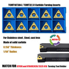 20pcs TCMT32.51 / TCMT16T304 Carbide Turning Inserts,TISIN Coating, Replacement Inserts for CNC Lathe,TCMT Inserts, for STFCR Turning Tool Holder