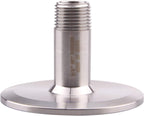 DERNORD Sanitary Male Threaded Pipe Fitting to 2 INCH (OD 64mm Ferrule) TRI CLAMP (Pipe Size: 3/8" NPT （2 Inch Tri clamp）)