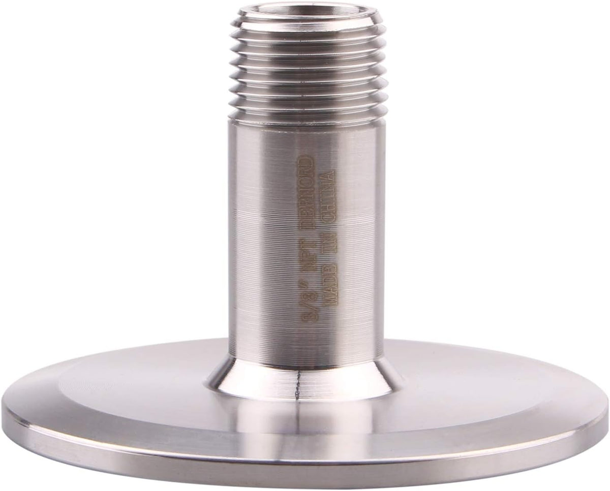 DERNORD Sanitary Male Threaded Pipe Fitting to 2 INCH (OD 64mm Ferrule) TRI CLAMP (Pipe Size: 3/8" NPT （2 Inch Tri clamp）)