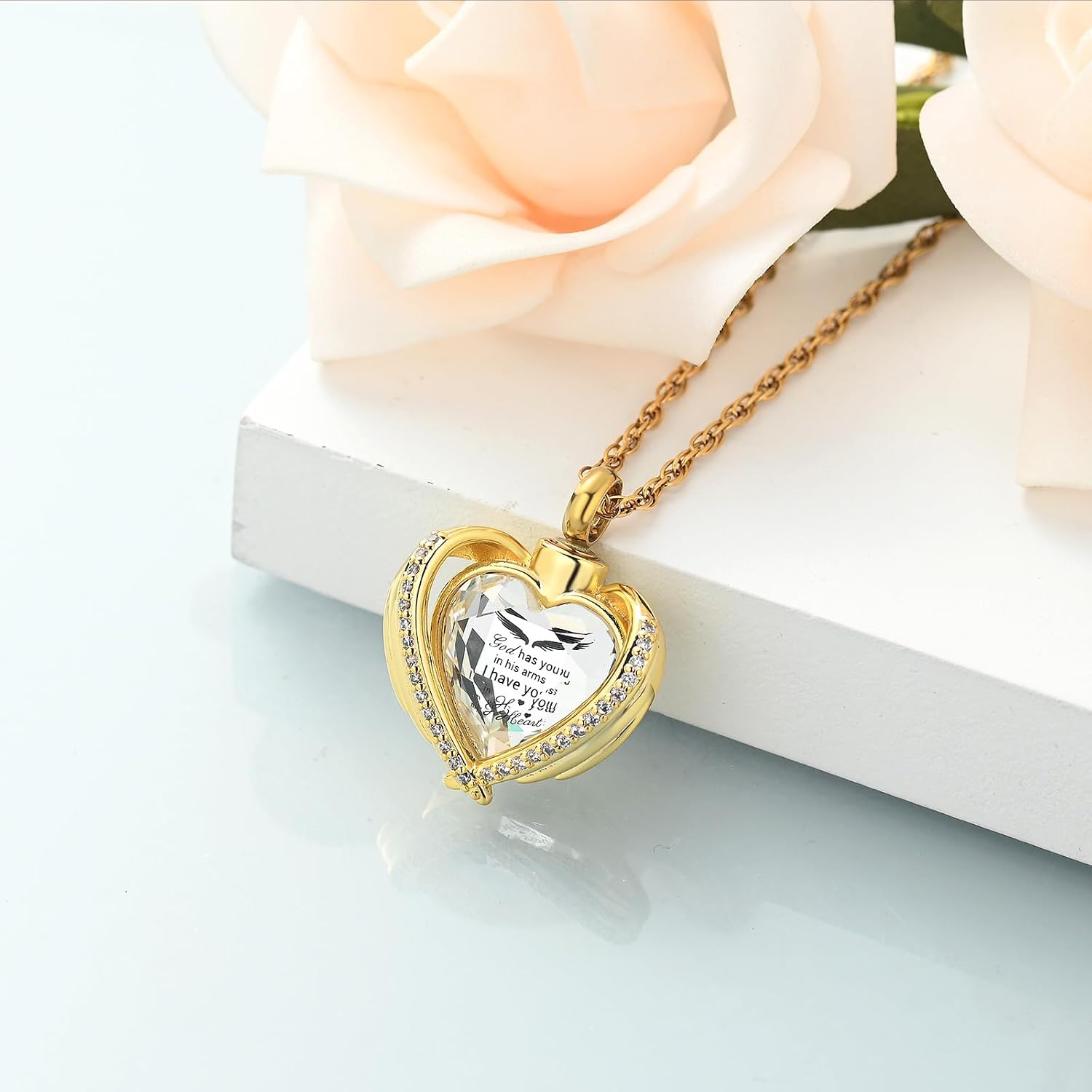 Cremation Heart Urn Necklace Ashes Jewelry for Women Men Keepsake Pendant Memorial Locket Ash Holder
