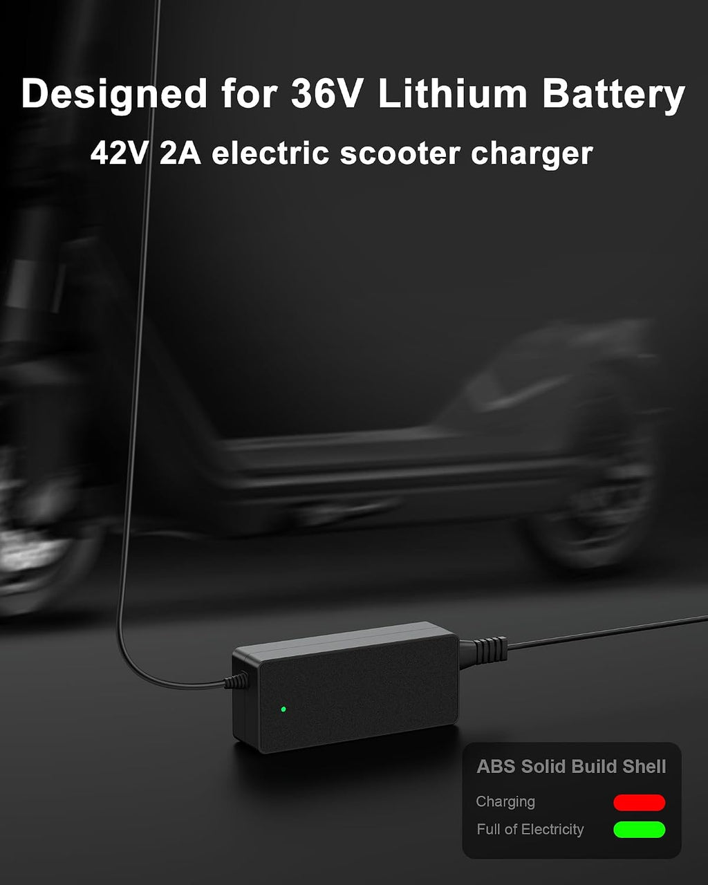 VHBW 42V 2A Electric Scooter Charger for 36V Lithium Battery