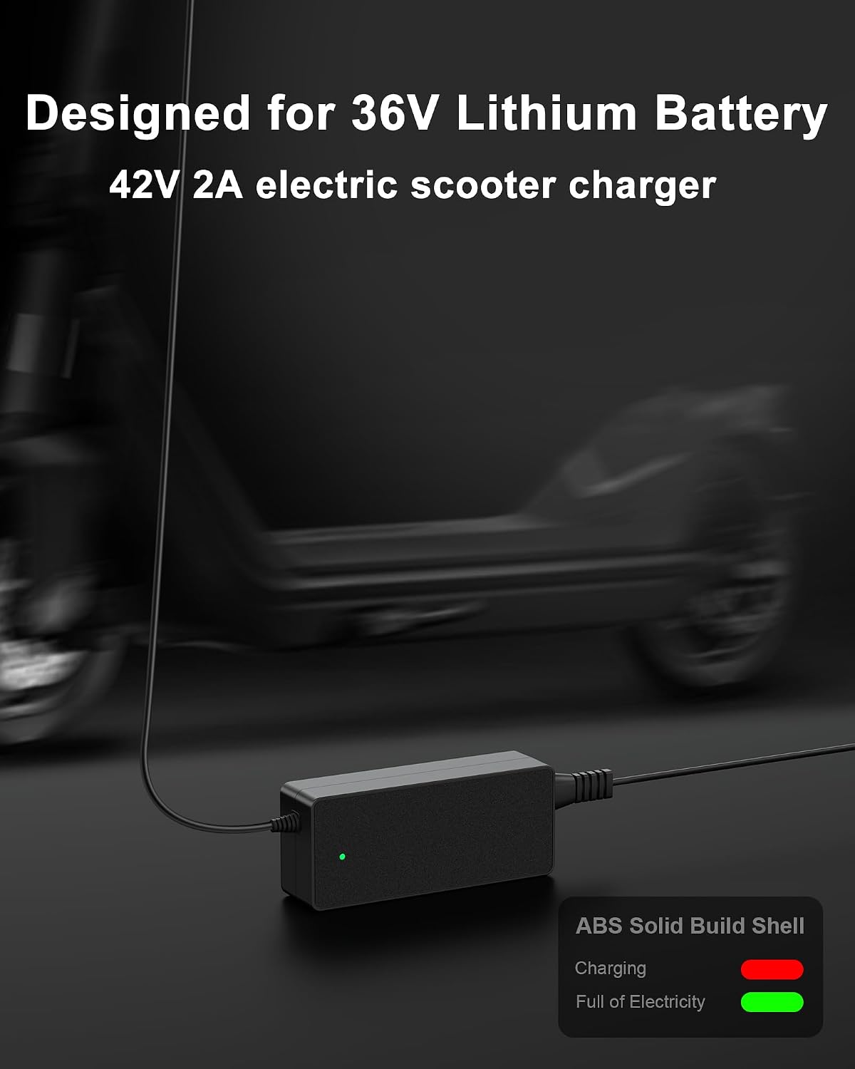 VHBW 42V 2A Electric Scooter Charger for 36V Lithium Battery