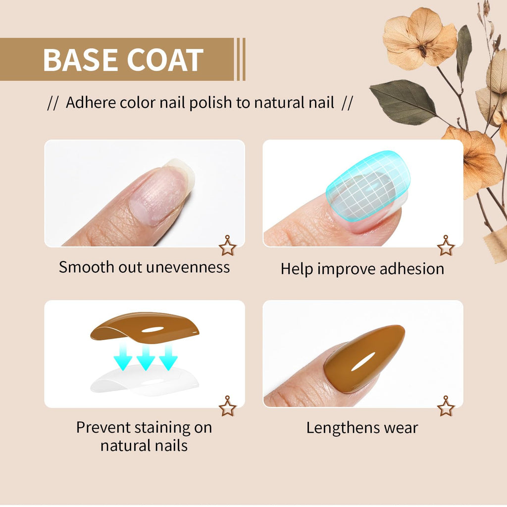 Base and Top Coat Nail Polish 16.5ml Quick DryLarge Volume Basic