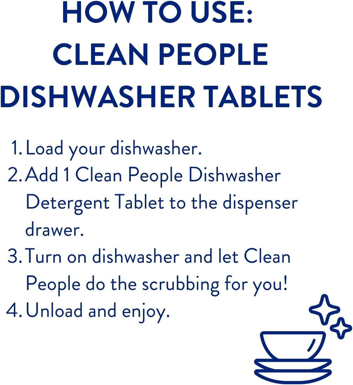 Clean People 100% Plastic-Free Dishwasher Detergent Tablets, 60ct, Fragrance Free