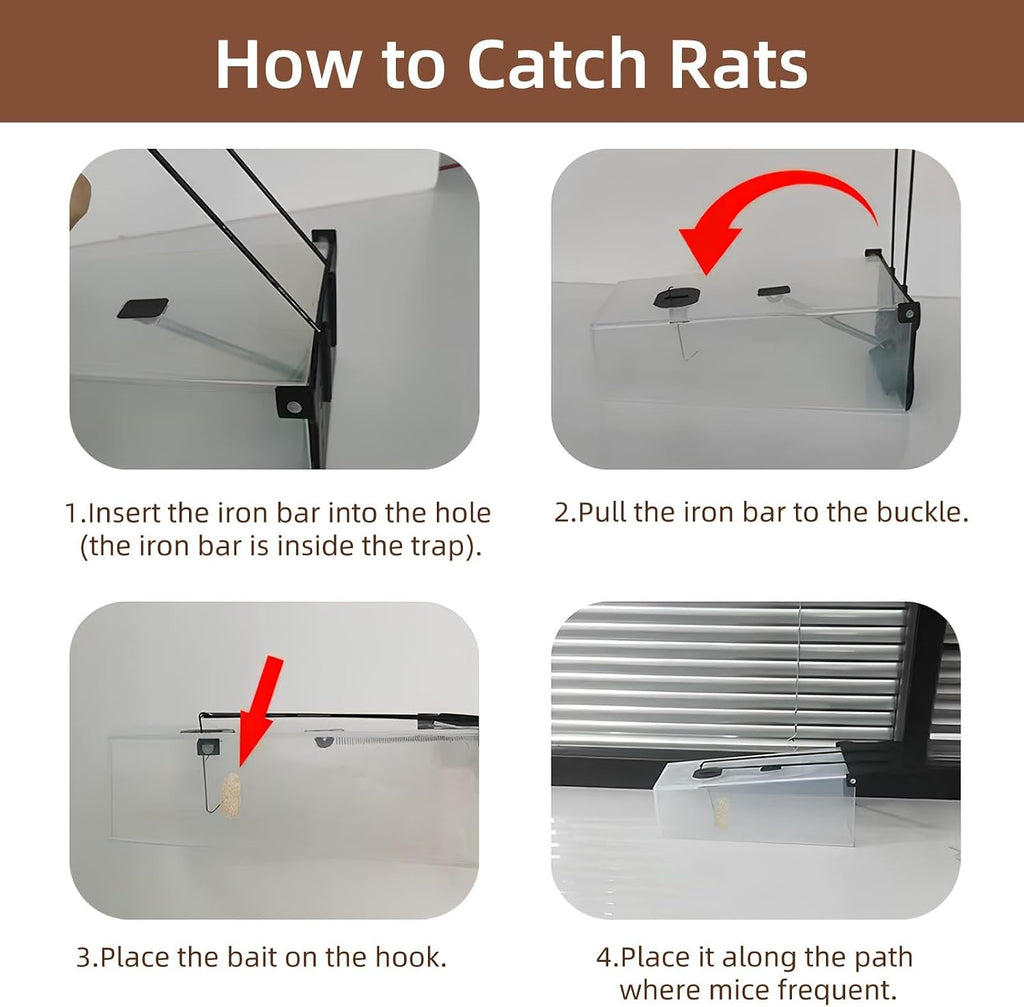 Humane Rat Trap - 2025 Mouse Traps Humane Live, Easy to Catch & Release Rats & Mice, Live Rat Traps for Indoor &