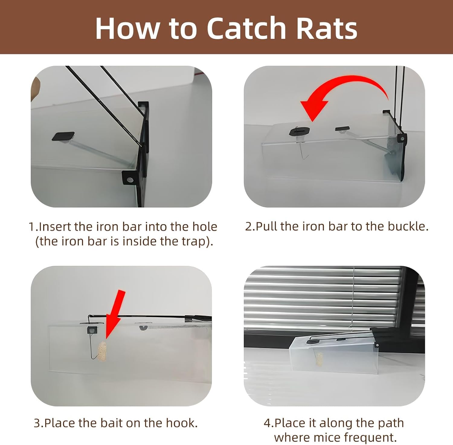 Humane Rat Trap - 2025 Mouse Traps Humane Live, Easy to Catch & Release Rats & Mice, Live Rat Traps for Indoor &