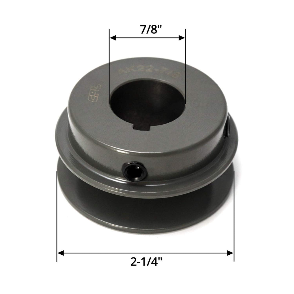 QWORK Single Groove Web Sheaves, 2.25"OD 7/8" Bore V-Belt Sheave,A Belt Section, Cast Iron, for V-Belt, AK22-7/8
