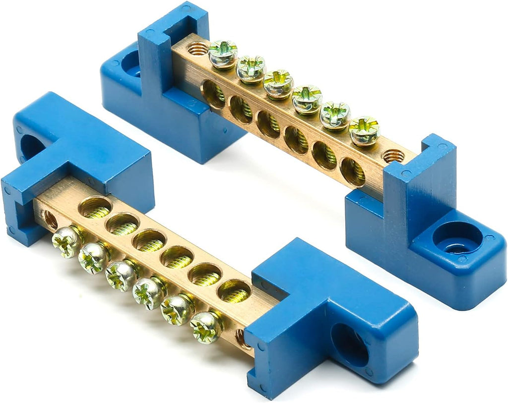 Bonsicoky Ground Bus Bar Terminal Block, 2Pcs